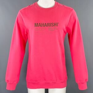 MAHARISHI Size M Pink Green Embroidery Organic Cotton Crew Neck Sweatshirt